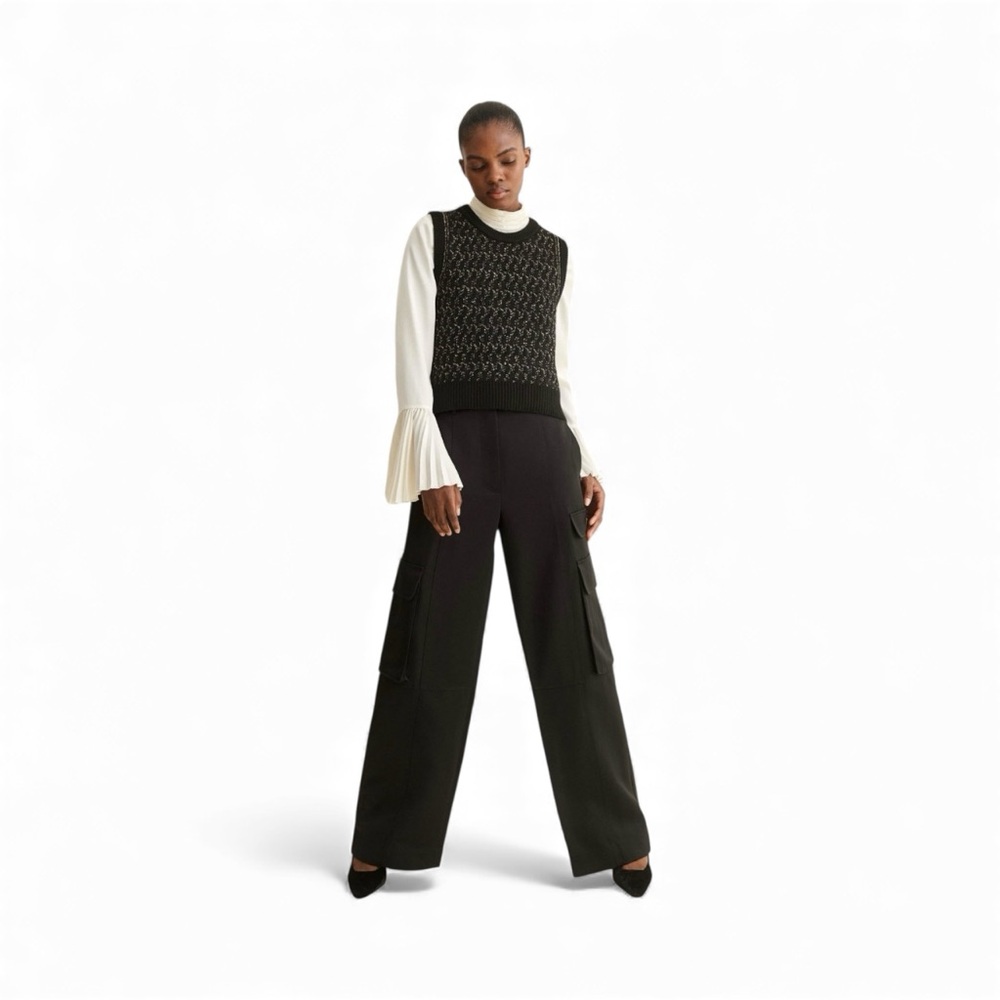 ME+EM Statement Heavy Satin Cargo Trouser Pants Size US 6